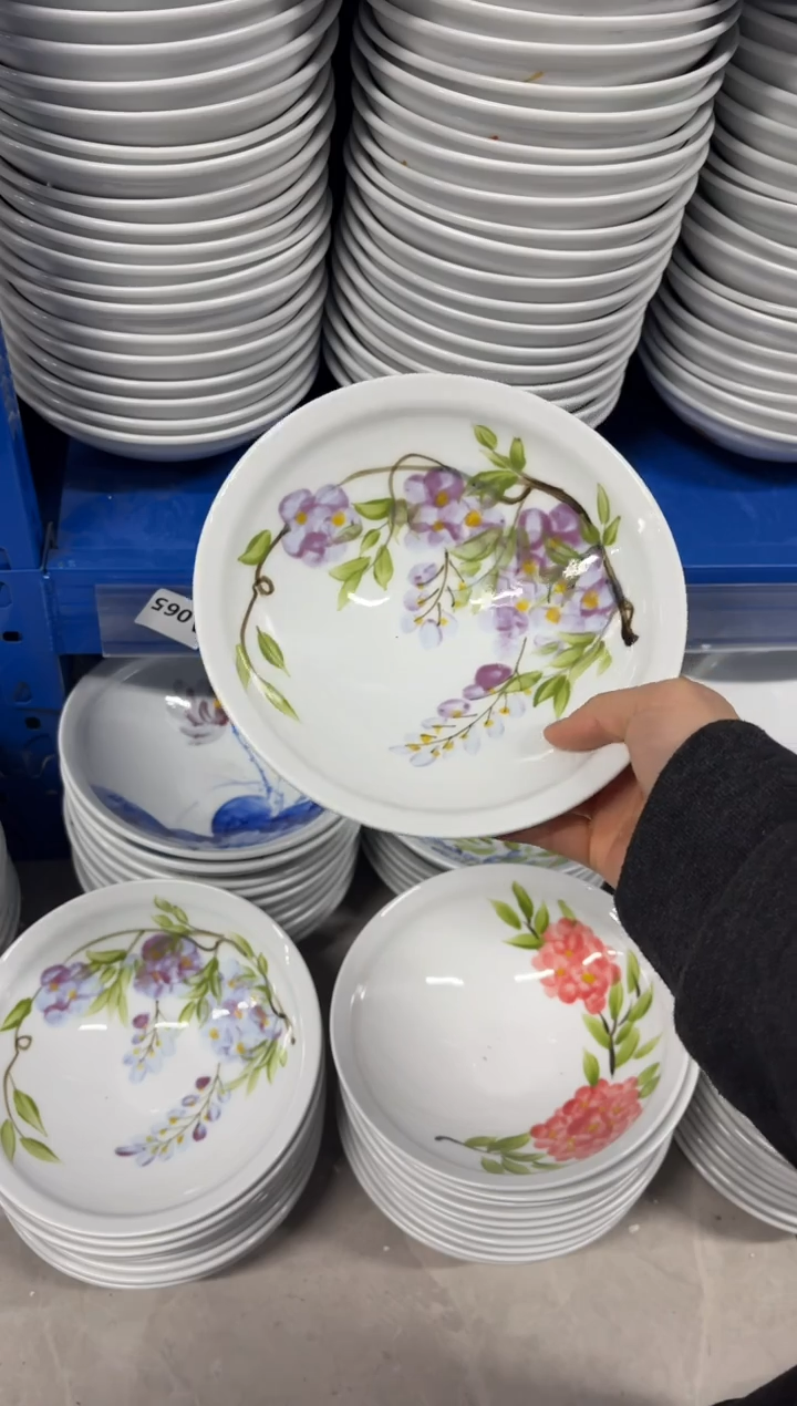 景德镇高温陶瓷食品级手绘釉中彩-大斗笠碗