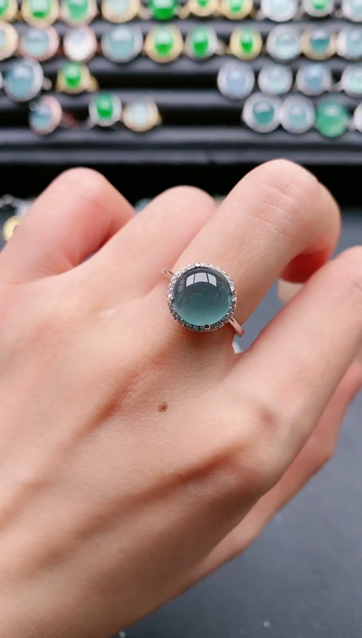 【闪购商品】翡翠戒指银S925镶嵌11111111