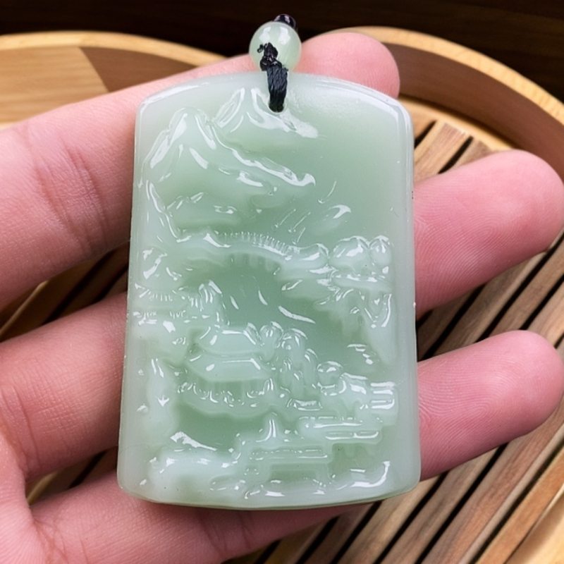 山水牌.手工男女同款单面时尚经典百搭精美吊坠