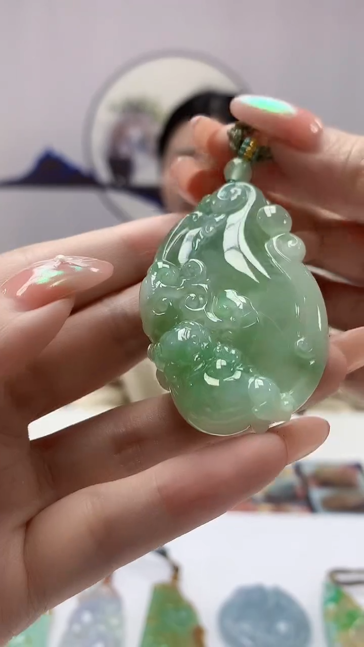 【闪购商品】定制翡翠未镶嵌0405DD-毛货挂件142