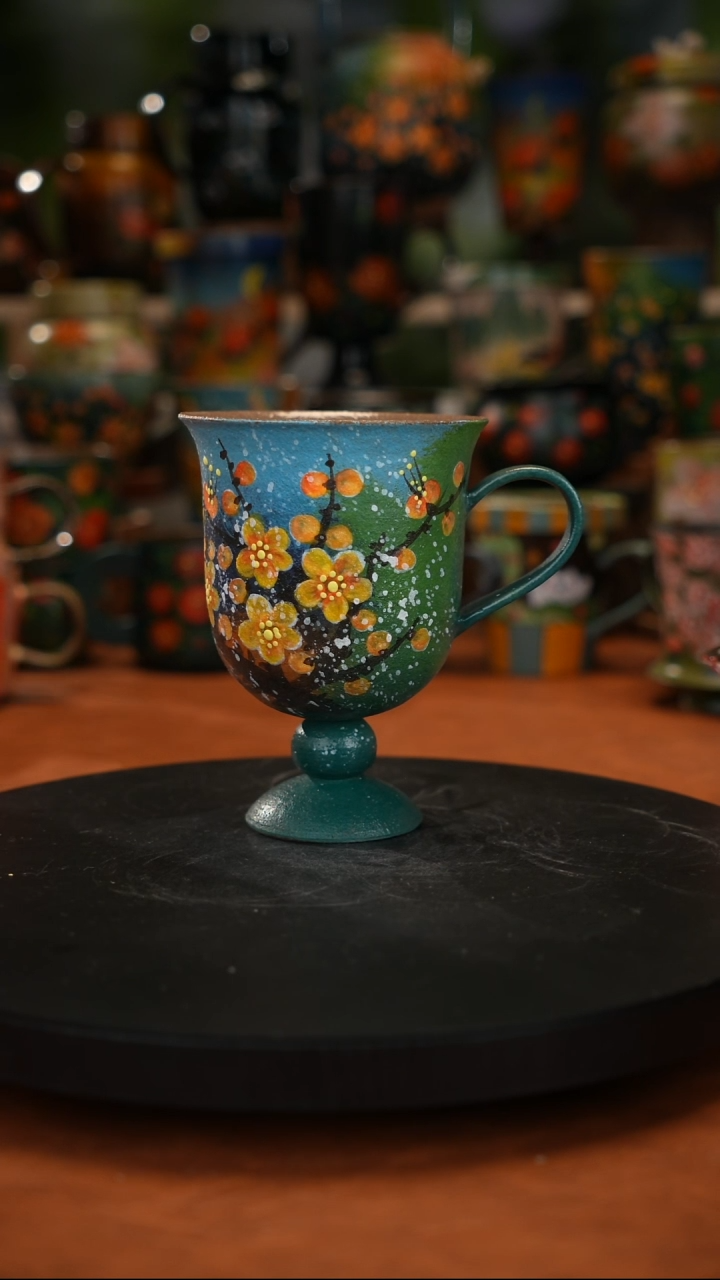 紫砂油画手绘 釉下彩