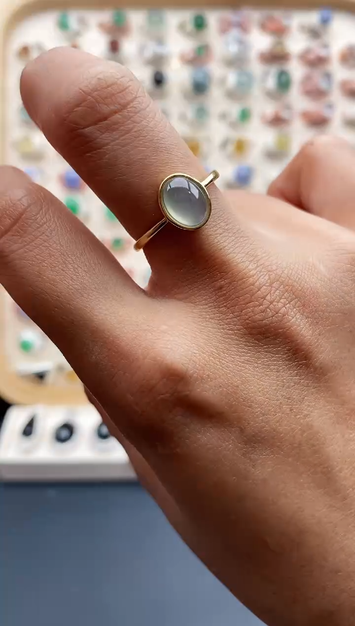 【闪购商品】翡翠戒指银S925镶嵌缅甸天然A货翡翠111    6+