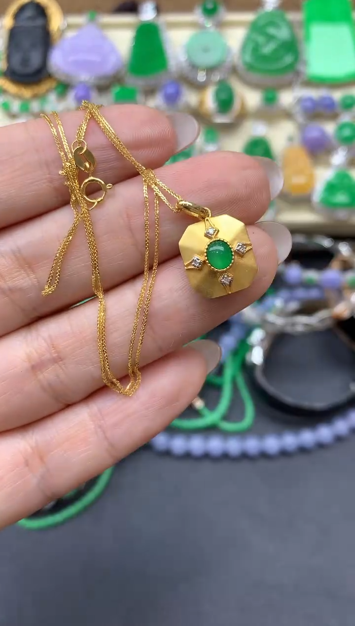 【闪购商品】翡翠颈饰18K金镶嵌472-中国好珍宝