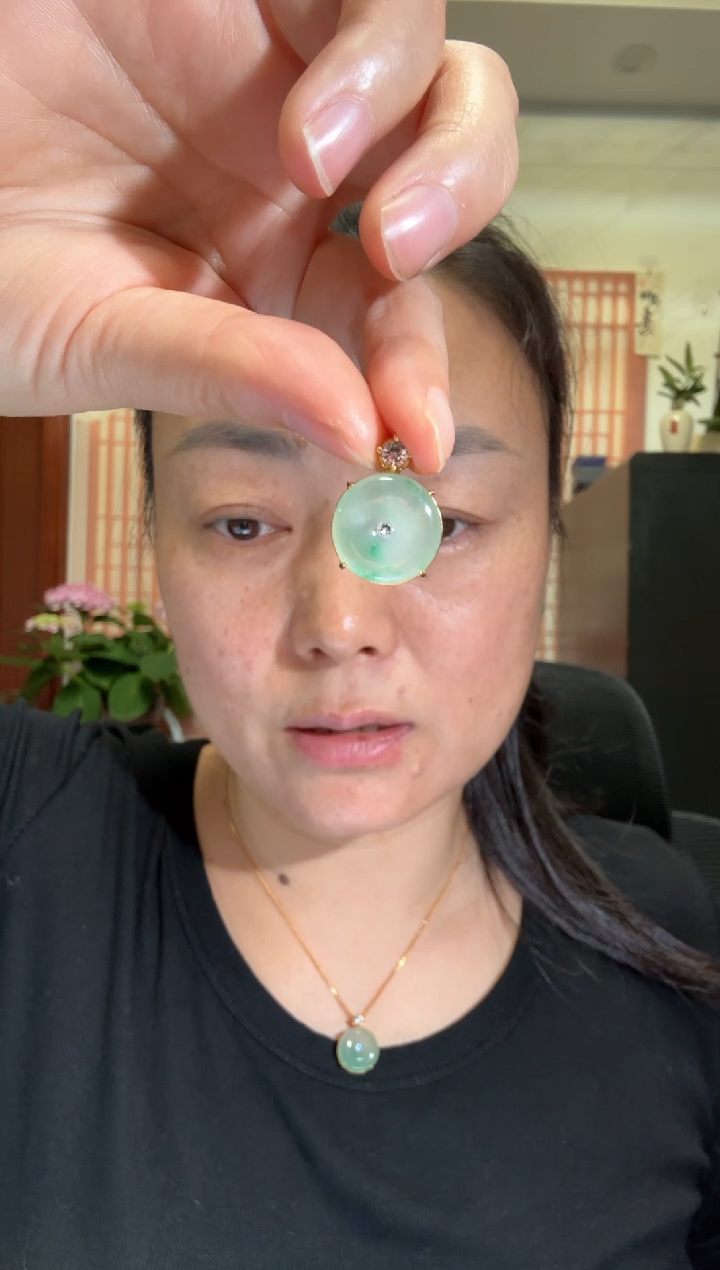 颈饰银S925镶嵌石英质玉（非洲翠）【多样性发其一】00005430