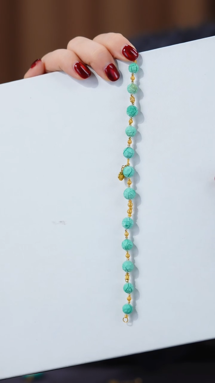 【闪购商品】绿松石手链18K金镶嵌1