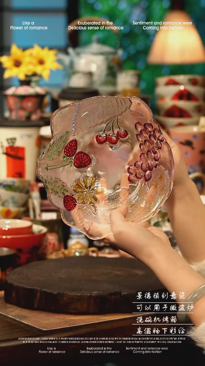 陶瓷景德镇高温釉下彩手工手绘款式