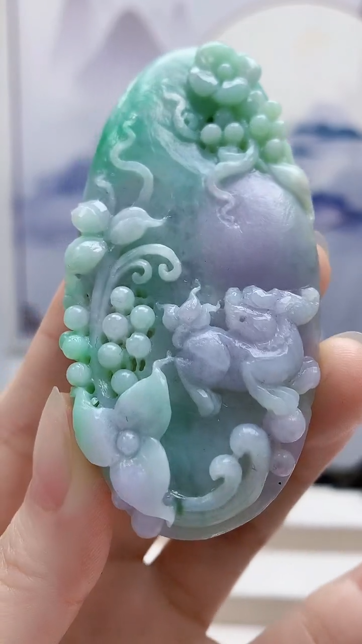 未镶嵌定制翡翠5176ry-毛货挂件63