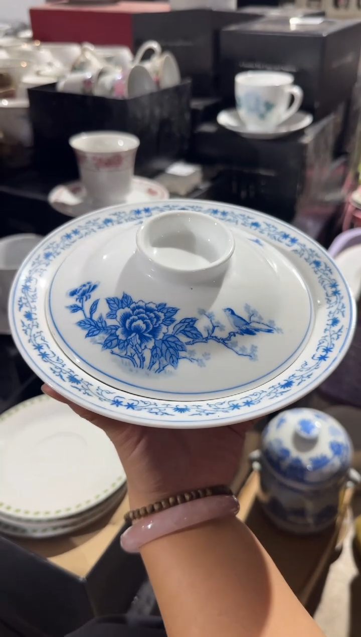 摆件花鸟合器18.5厘米有瑕请慎拍