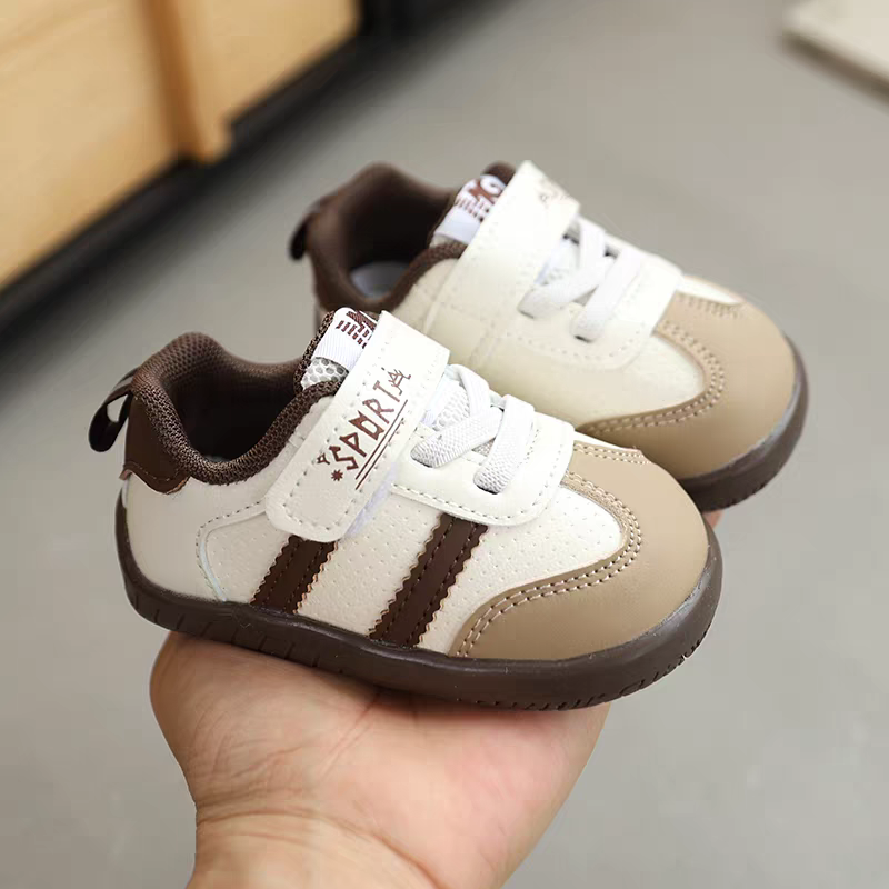 宝宝鞋子0-1-2岁新款女童软底鞋透气皮面男童 德训鞋婴儿学步鞋