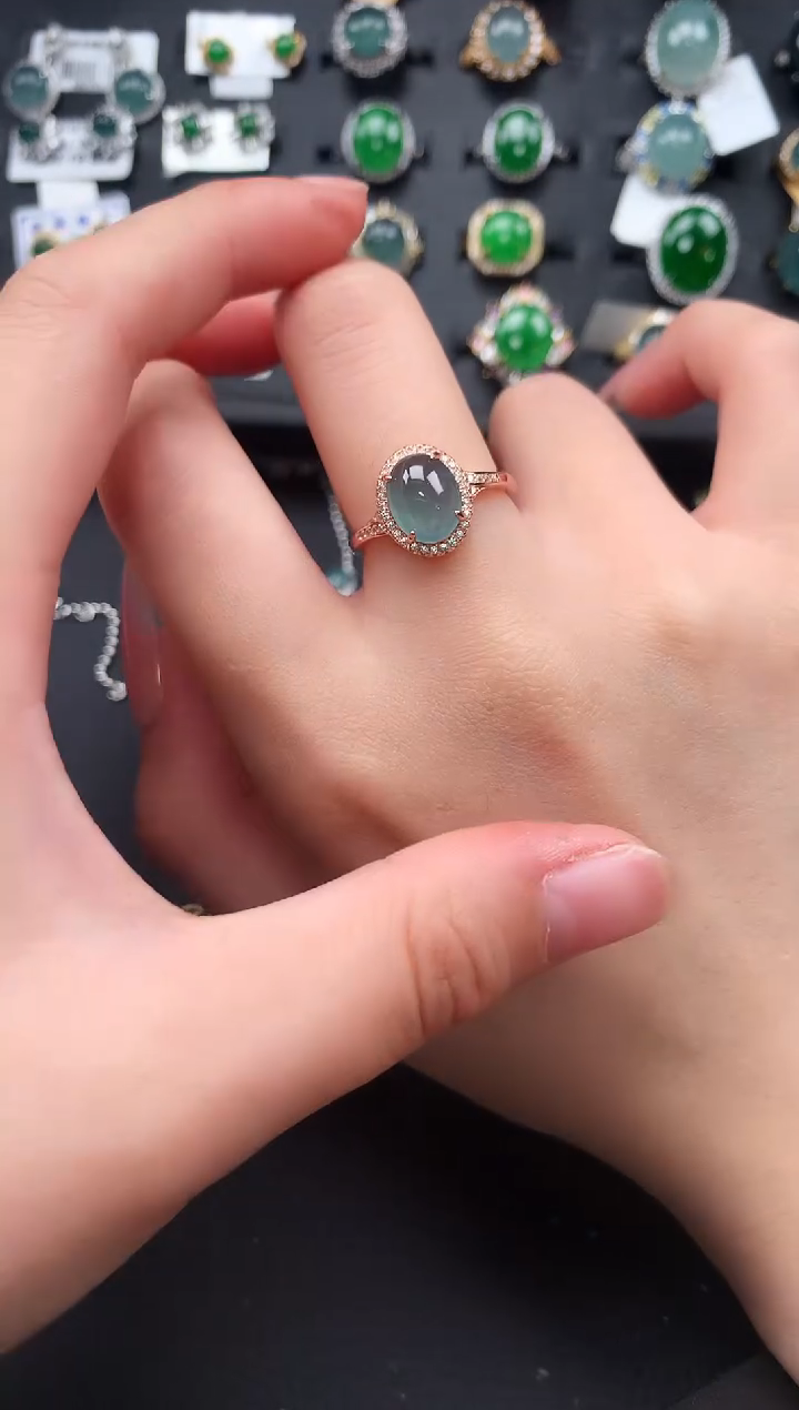 【闪购商品】翡翠戒指银S925镶嵌52141