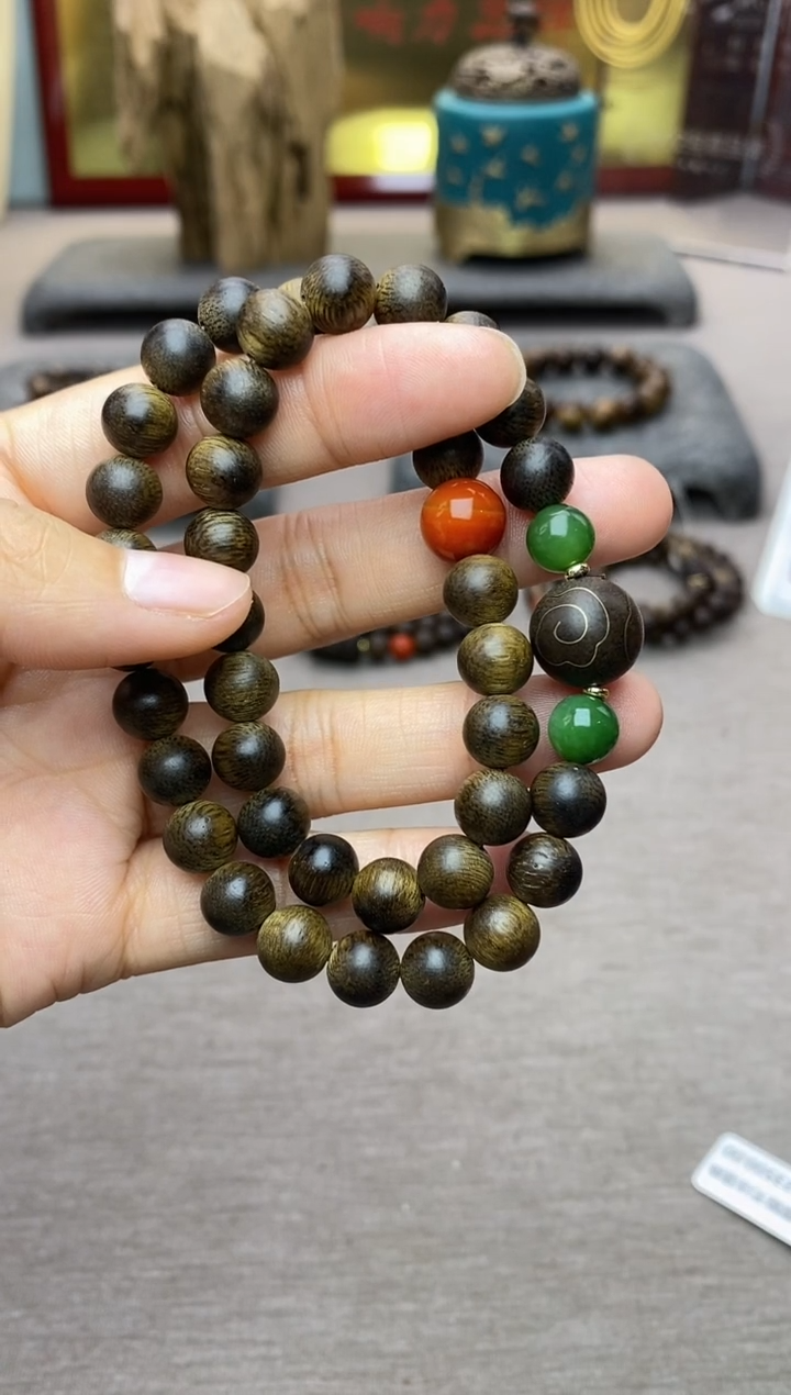 【闪购商品】沉香手串芽庄黄棋楠沉水老料0.8＋祥云1.2设计
