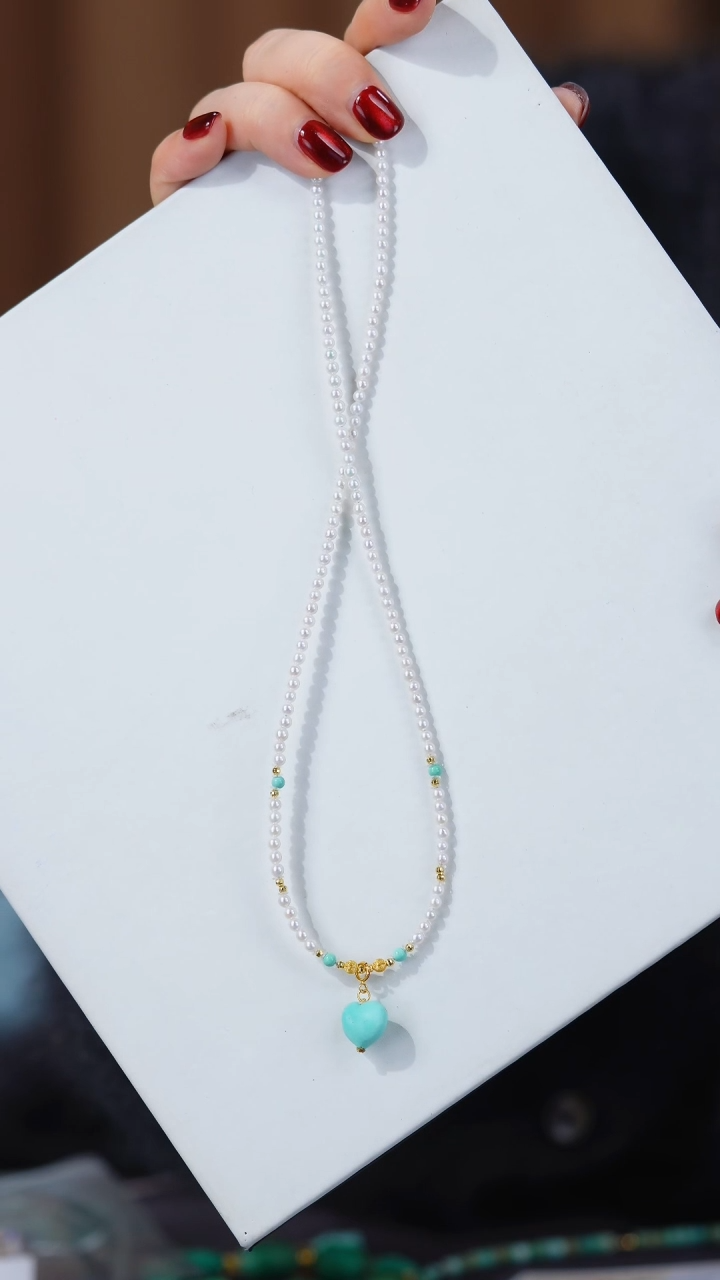 【闪购商品】绿松石项链18K金镶嵌1