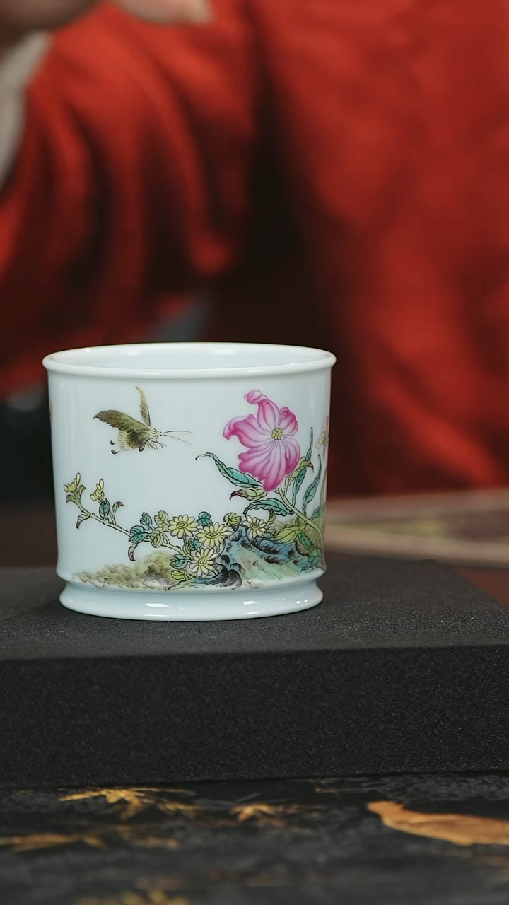 【闪购商品】张全志粉彩花鸟杯