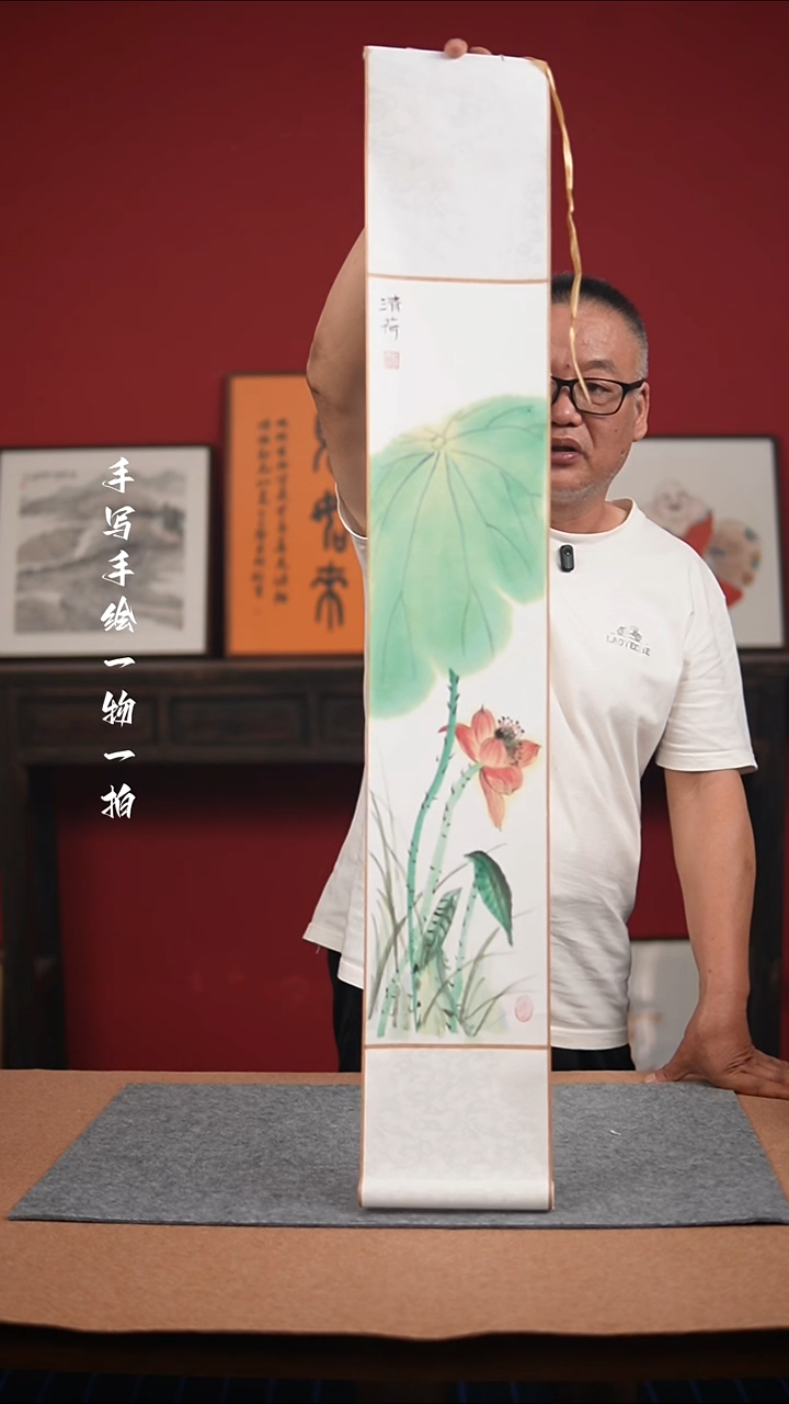 国画手绘-17*110卷轴花鸟