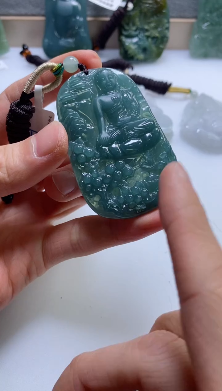 【闪购商品】翡翠挂件18K金镶嵌         