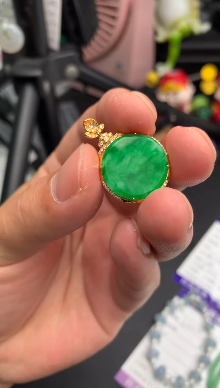 【闪购商品】定制翡翠18K金镶嵌模式推广期24小时鉴赏期