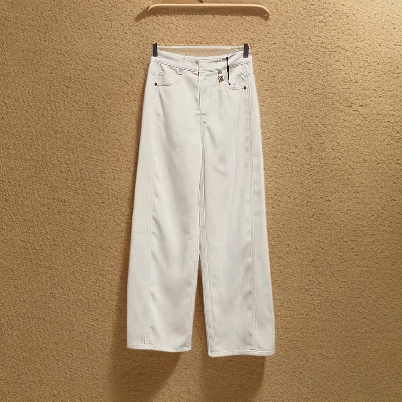 弯刀裤常规厚度阔腿休闲风牛仔裤高腰裤