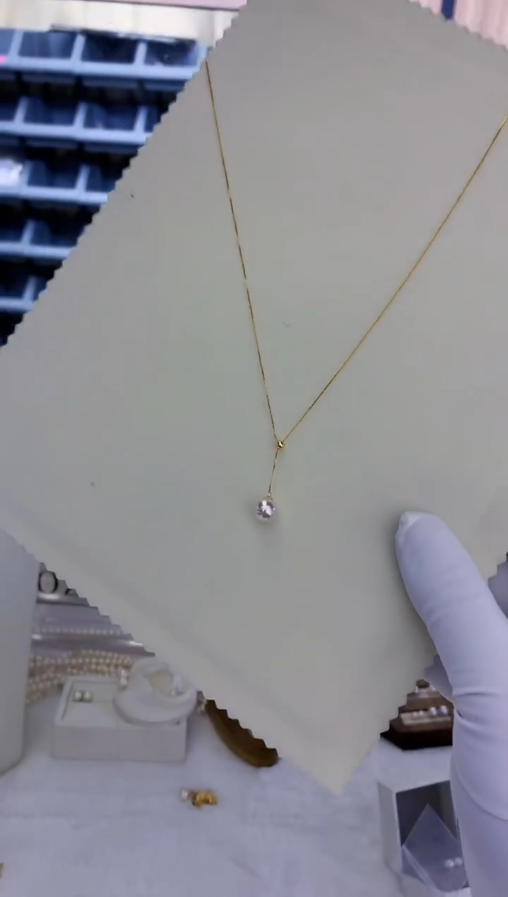 18K金镶嵌饰品海水珍珠8-9单珠肖邦y链