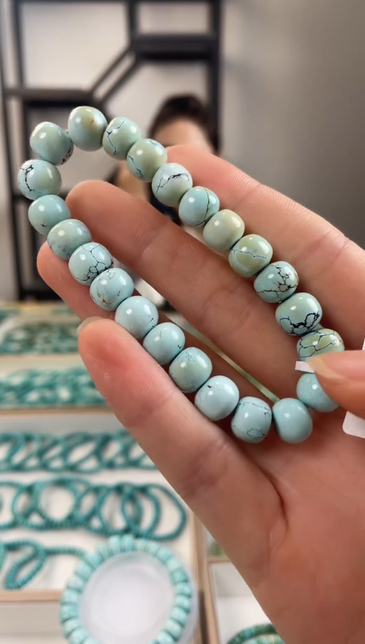 未镶嵌绿松石珠宝奇石9+mm