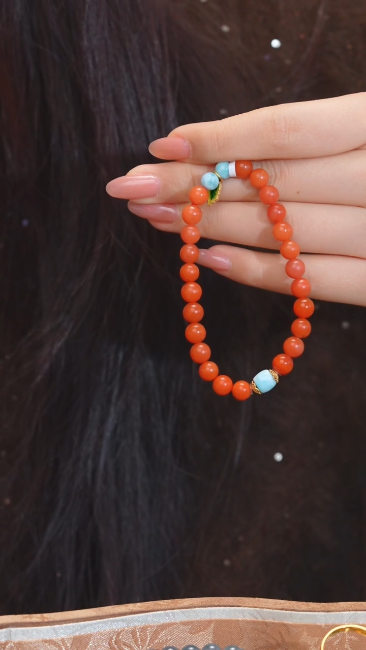 【闪购商品】南红玛瑙手串未镶嵌多样性发 卡5-6@@W9425