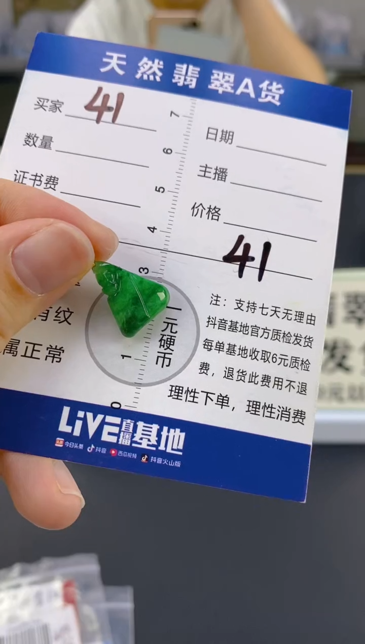 【闪购商品】翡翠颈饰18K金镶嵌天然A货翡翠
