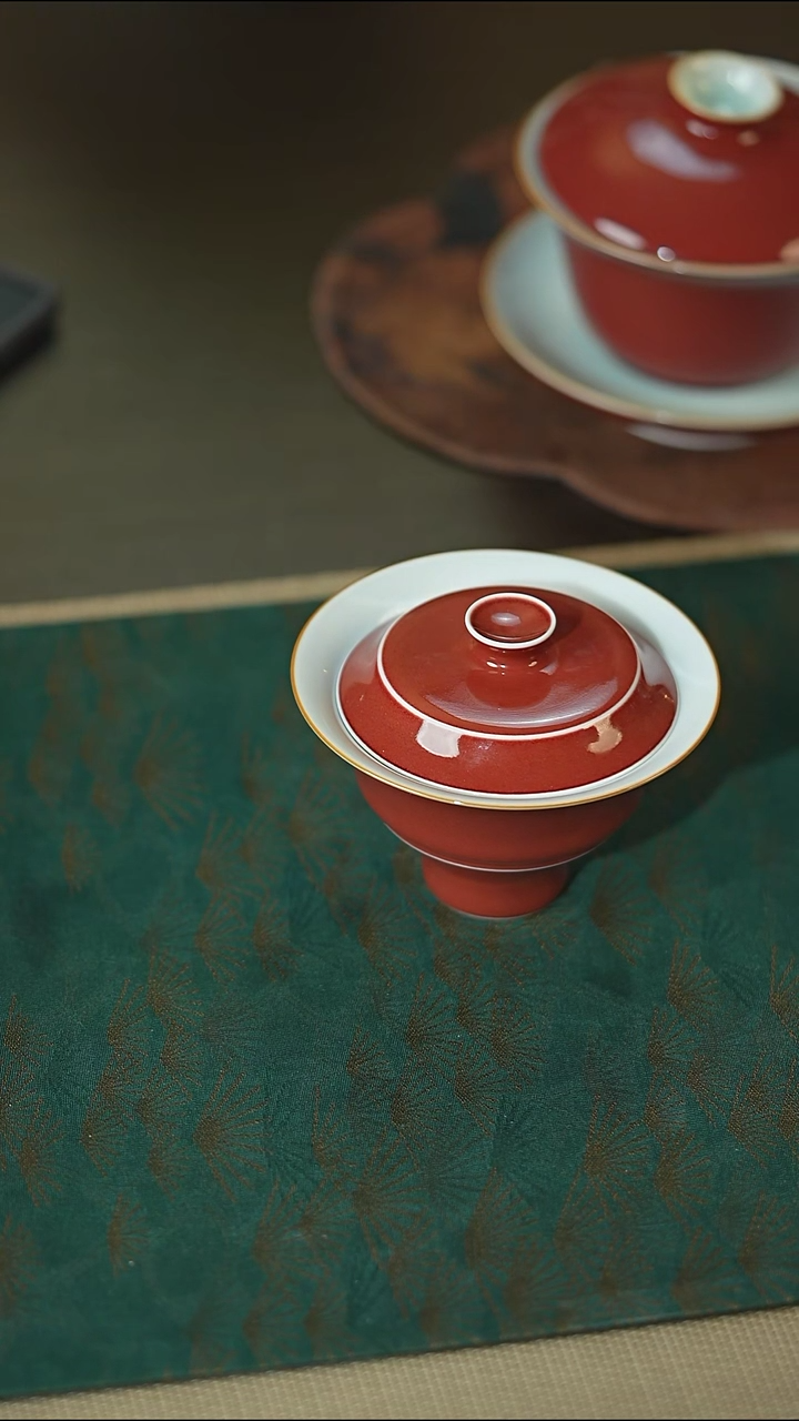 耕道堂文竹二才盖碗