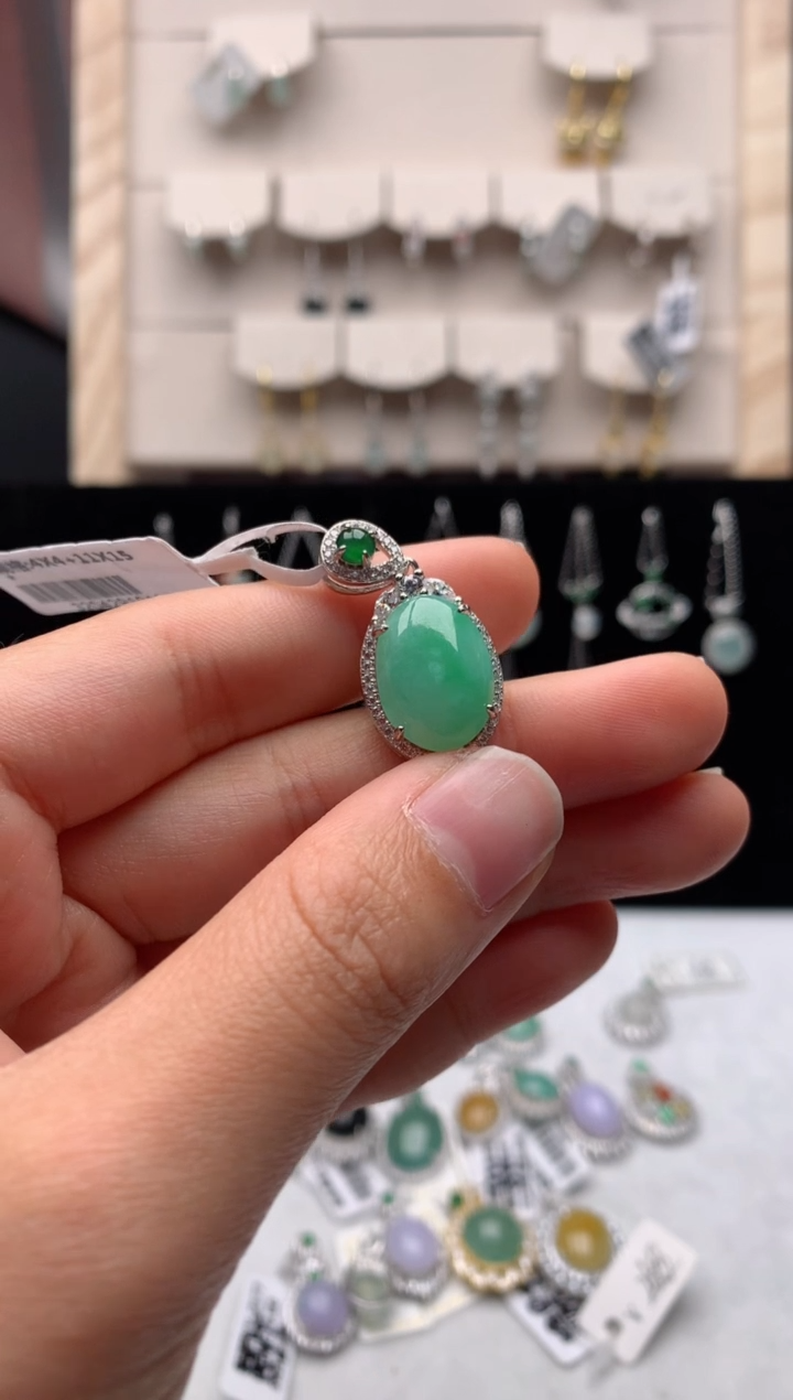 【闪购商品】翡翠吊坠(不含链)银S925镶嵌1号