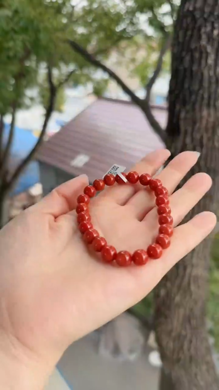 未镶嵌多样性发一件南红玛瑙【高货】锦红8mm保山圆珠单圈 