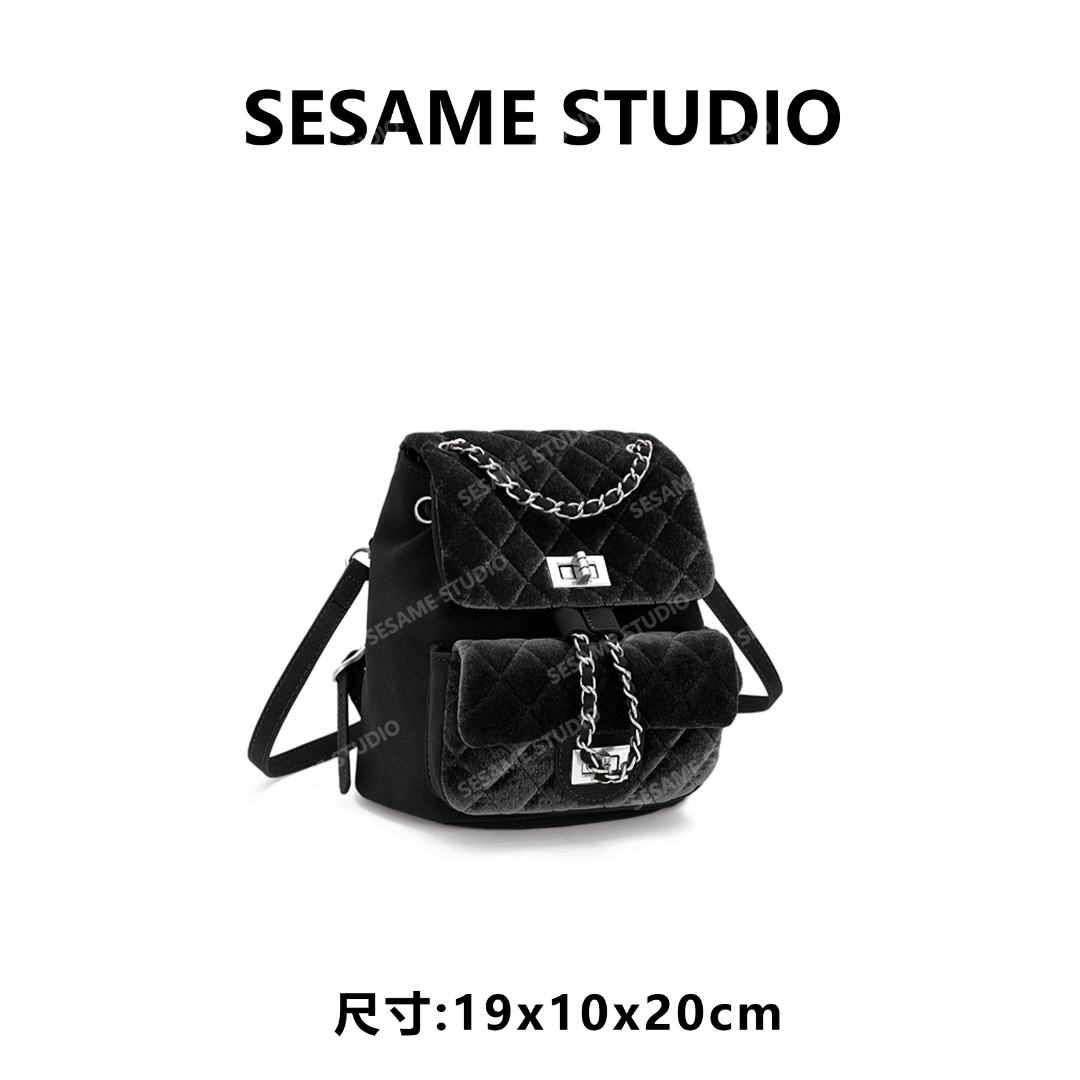 【芝麻集】ZT-D8100-黑色RAIN.CUN休闲时尚百搭腋下女包