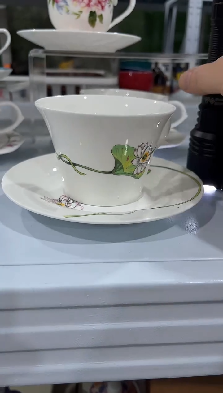 杯子骨瓷（简装）咖啡杯碟一套+小勺