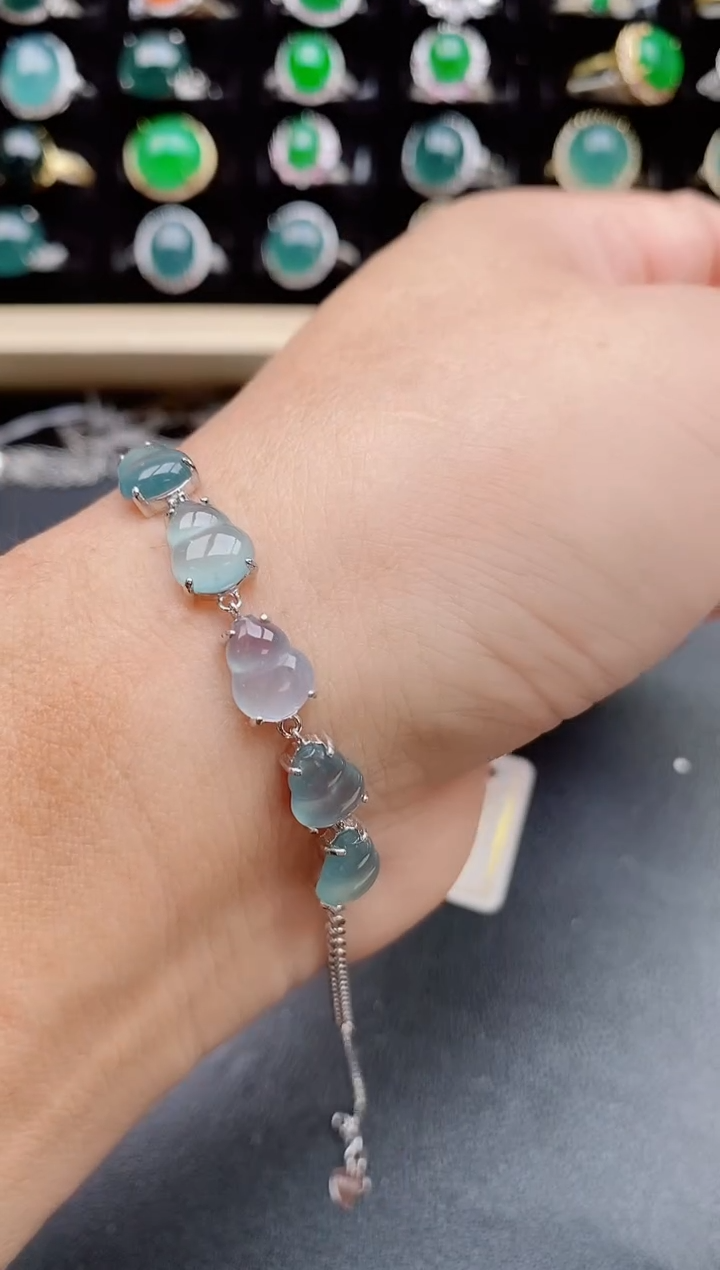 【闪购商品】翡翠手链银S925镶嵌0585805
