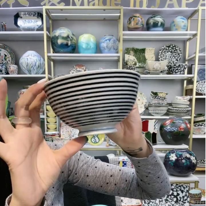 【单支】日本进口美浓烧蓝驹饭碗12.5cm