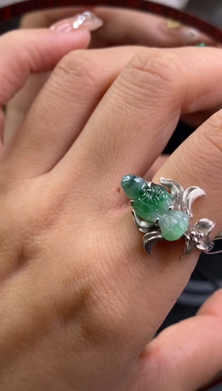 颈饰银S925镶嵌翡翠净货13829