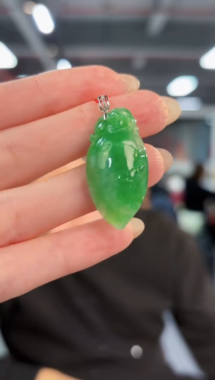 【闪购商品】翡翠颈饰18K金镶嵌缅料A货/支持复检/一件