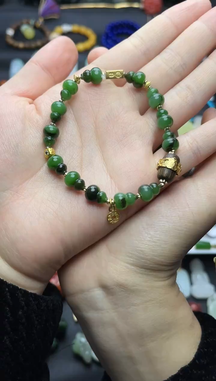 未镶嵌手串和田玉葫芦手串06