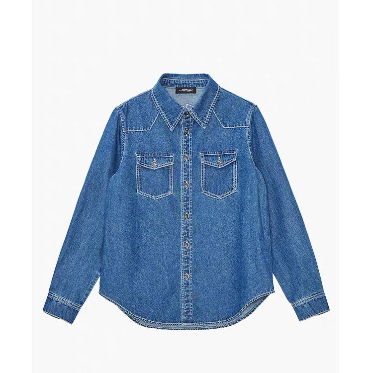 Ed Hardy/埃德哈迪潮流新款水洗牛仔百搭衬衫E1QAW350