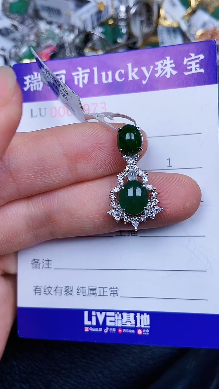 颈饰银S925镶嵌翡翠1973