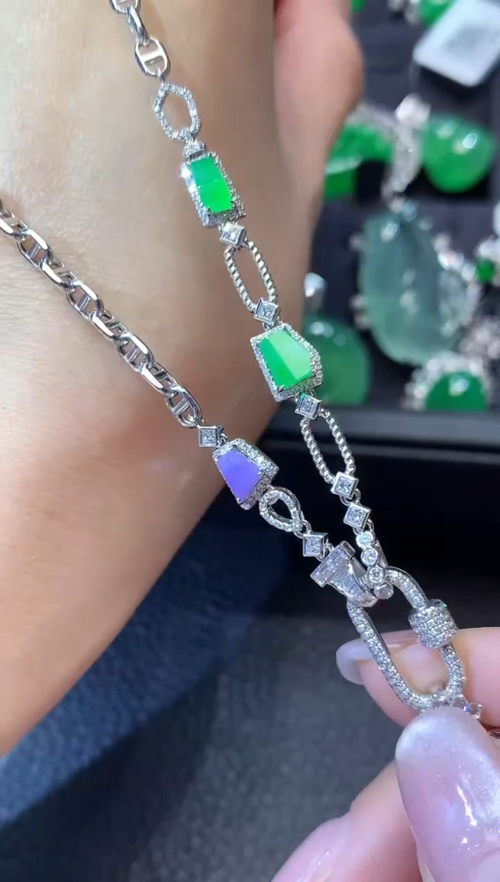 【闪购商品】翡翠项链18K金镶嵌D31(定制款不退不换)