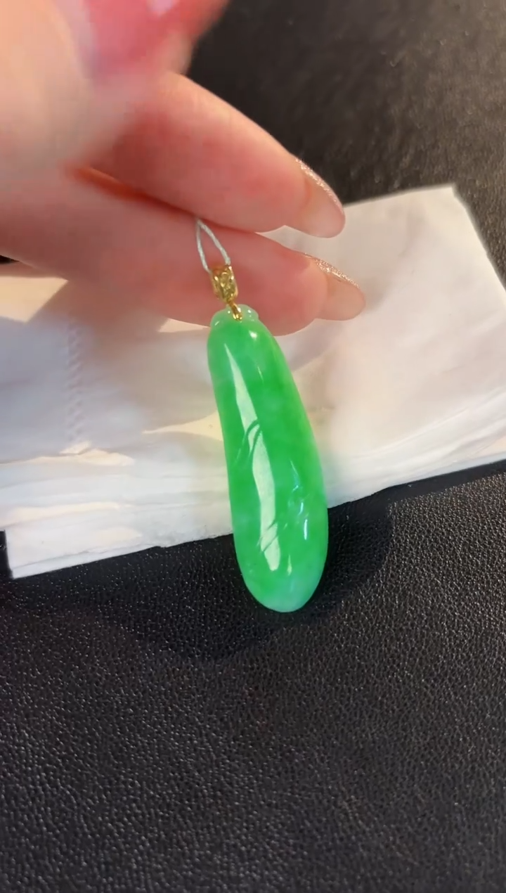 【闪购商品】翡翠颈饰18K金镶嵌 缅料A货/支持复检/一件