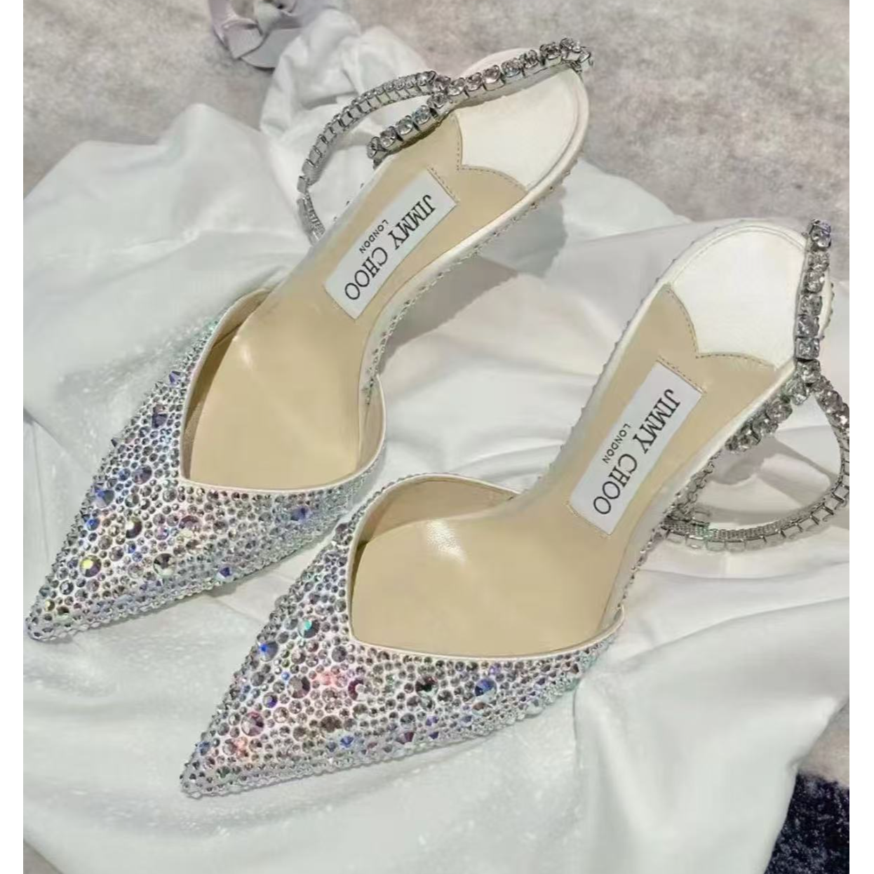 99新 JIMMY CHOO/吉米周 满钻高跟鞋 37.5