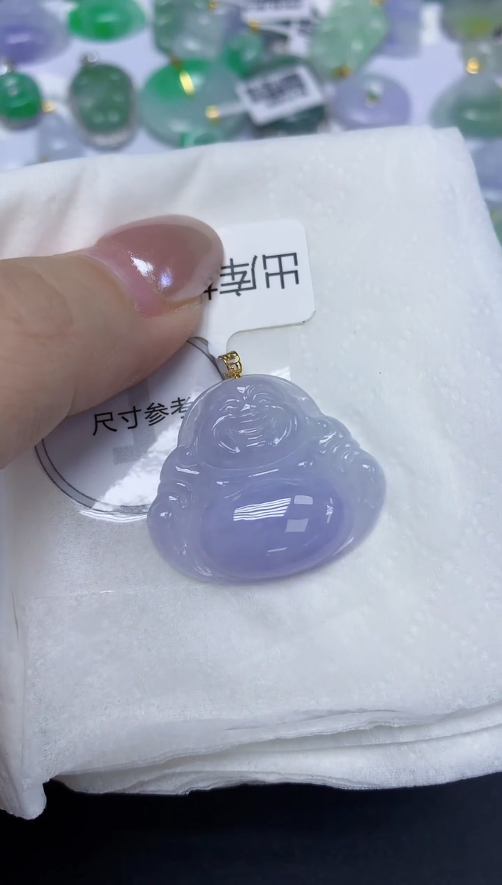 颈饰18K金镶嵌翡翠天然缅甸翡翠A货多样性发一件