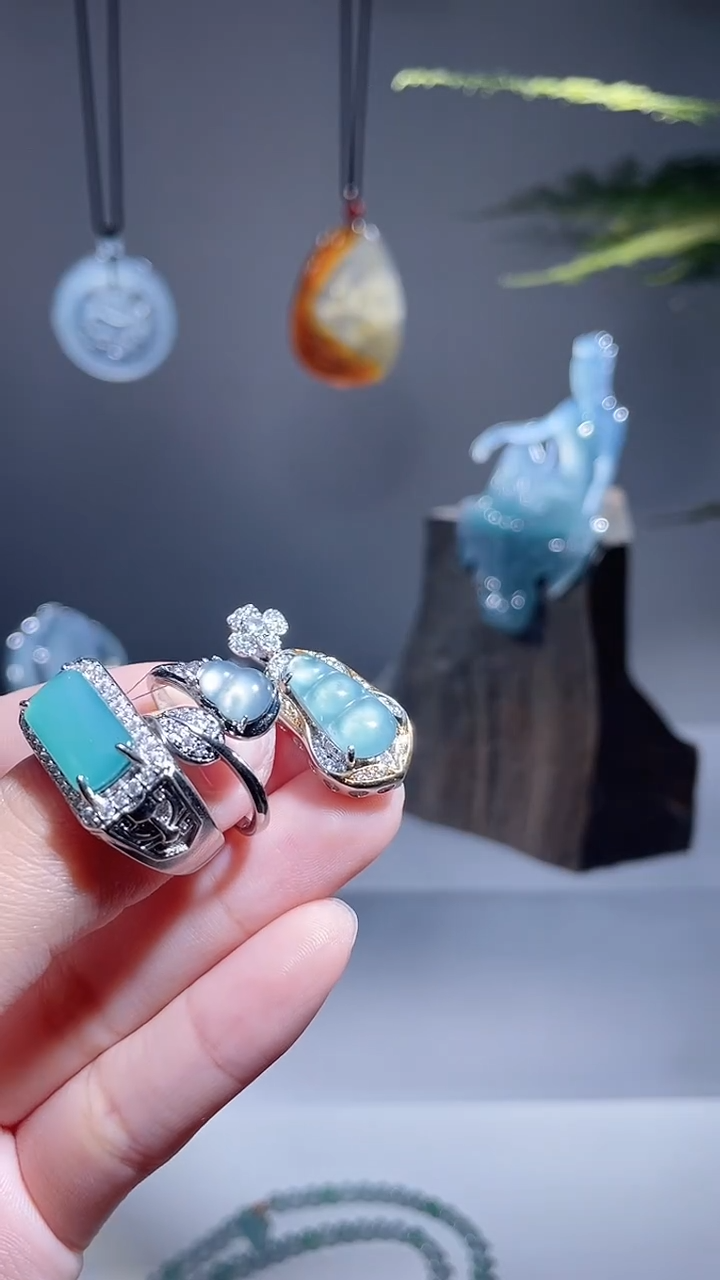 颈饰未镶嵌翡翠三件套 多样性发1