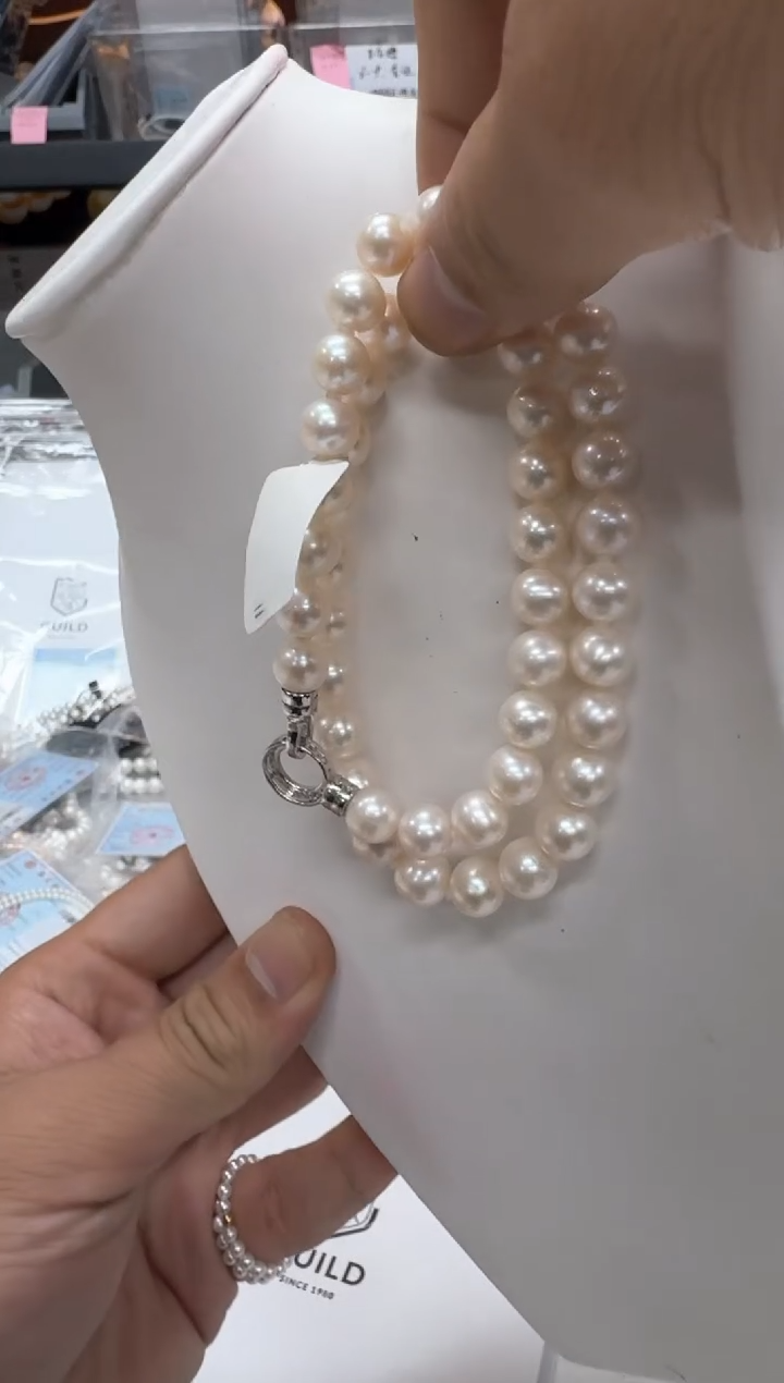 【闪购商品】淡水珍珠项链银S925镶嵌9-10mm（吉尔德）