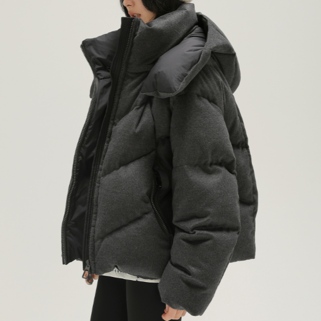西伯利亚95鹅绒时尚型立领气质款鹅绒服-N25D208W