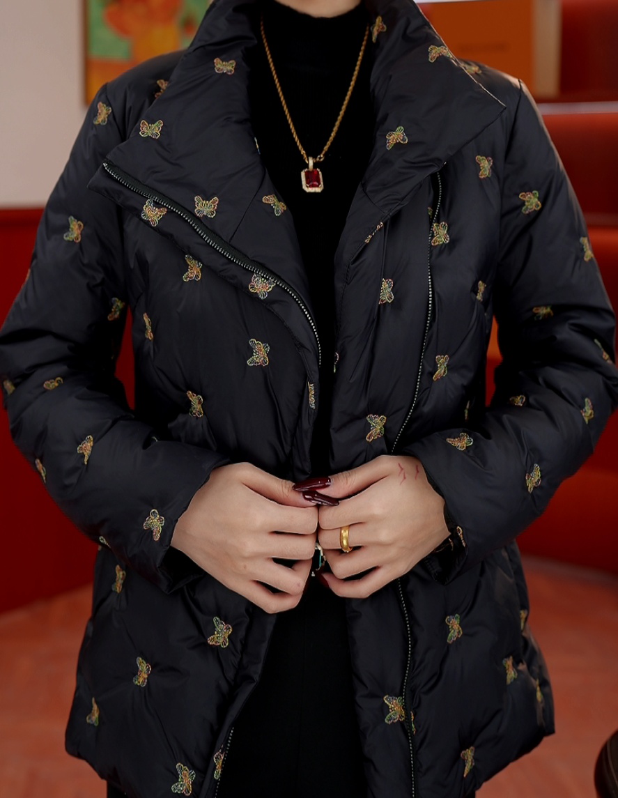 【甄选大朵鸭绒】2025杭州原版正品保暖气质减龄修身羽绒服E-5770