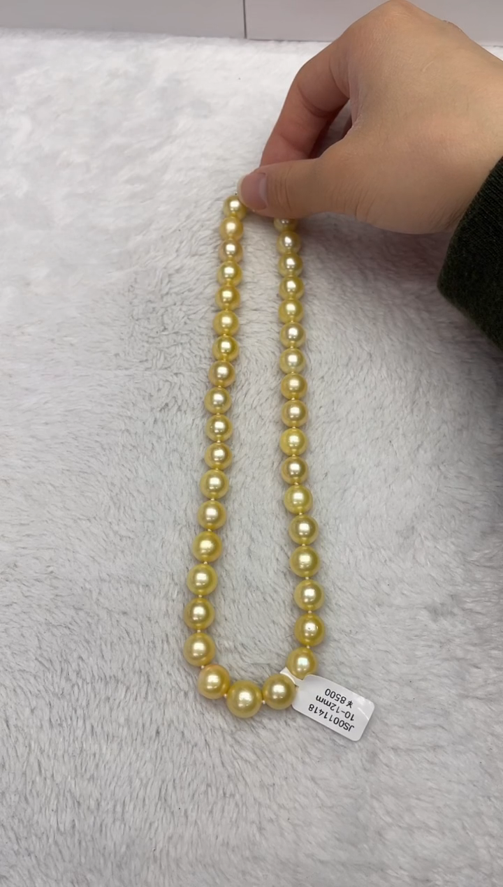 【闪购商品】海水珍珠颈饰未镶嵌南洋金珠10-12mm（多样性发一）