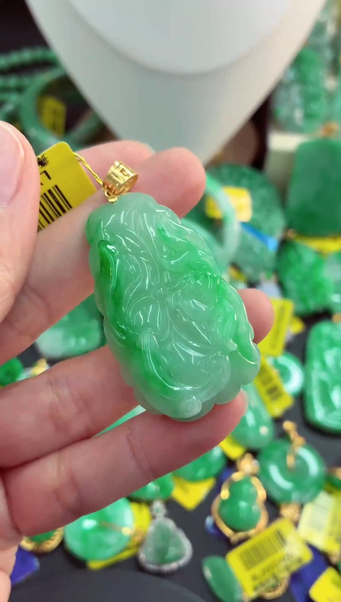 吊坠(不含链)18K金镶嵌翡翠天然缅甸翡翠A货