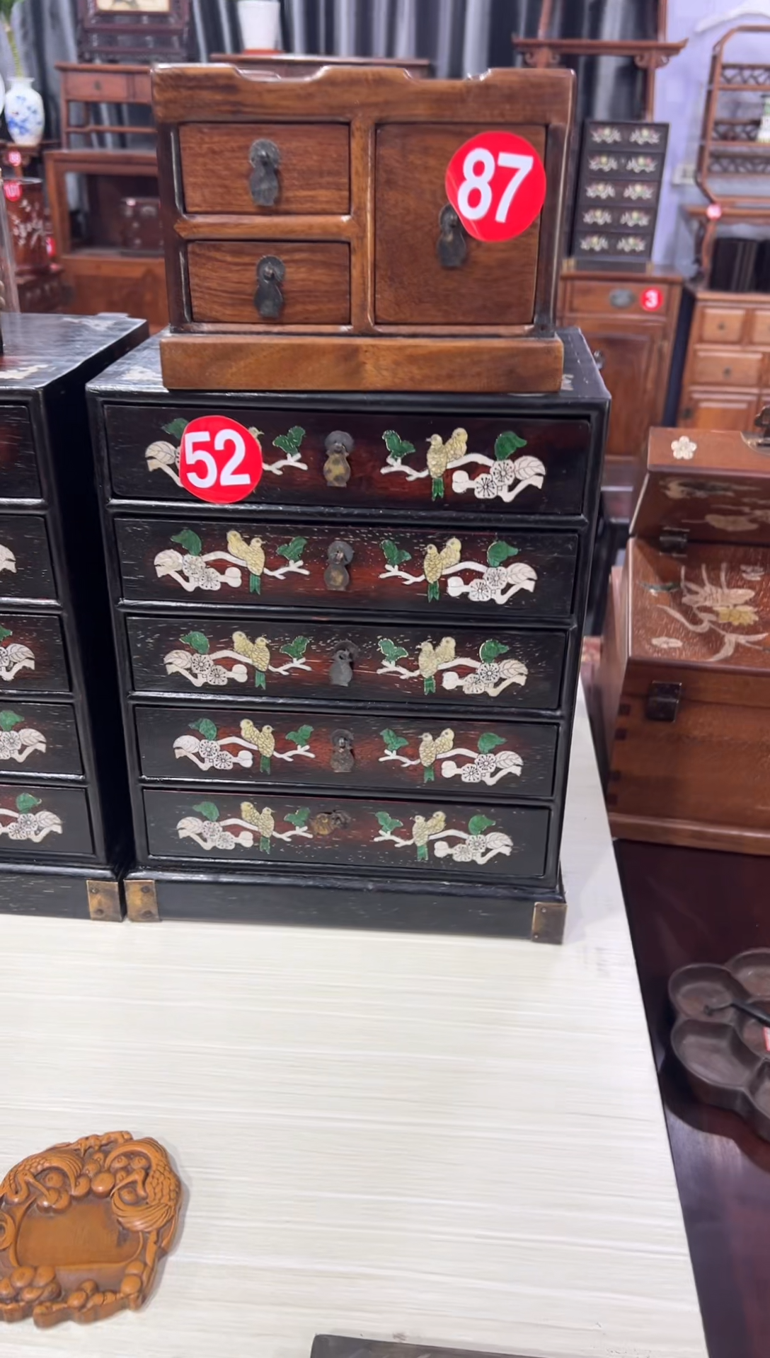 木木非洲紫檀螺钿镶嵌五斗柜储物柜