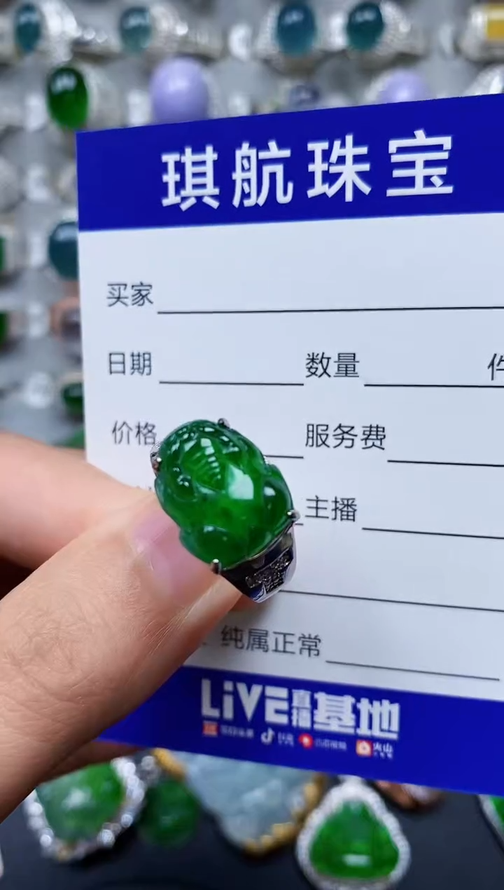 【闪购商品】翡翠戒指银S925镶嵌0245