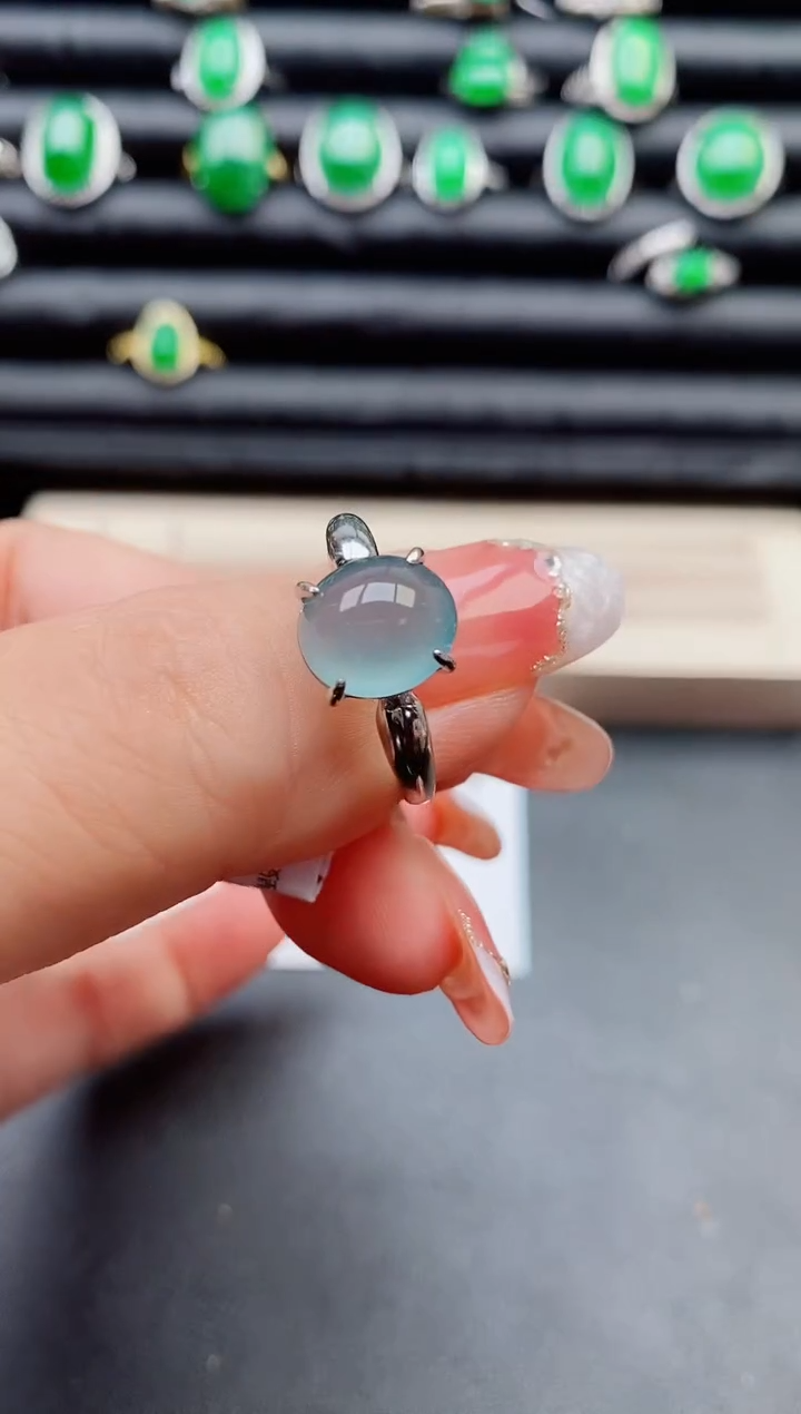 【闪购商品】翡翠戒指银S925镶嵌058080